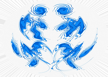 Abstract Blue and White Swirls 1SF