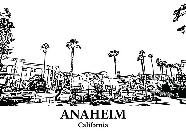 Anaheim California Streetscape Drawing