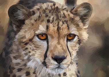 Cheetah Portrait Painting