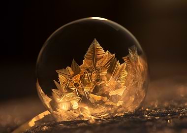 Frozen Bubble with Crystal Formations