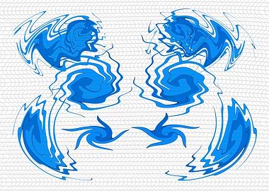 Abstract Blue Swirls on White Background 1WVD