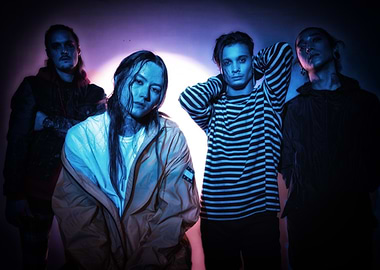 Band Portrait with Blue and Purple Lighting