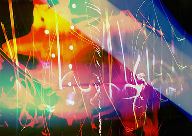 Abstract Colorful Light Trails Photography Collage