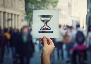 Hourglass Symbol in Urban Setting