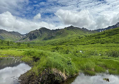 Scenic Mountain Valley with Stream