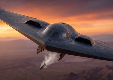 B-2 Spirit bomber releasing a bomb