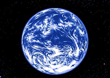 Blue Planet in Space Pixel Art