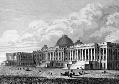 United States Capitol Building Engraving