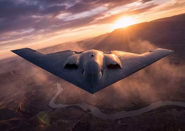 B-2 Spirit Bomber at Sunset