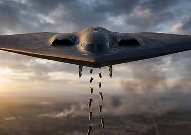 B-2 Spirit Bomber Dropping Bombs