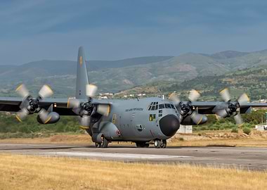 Portuguese Air Force C‑130 Taxiing at Seia Airfield