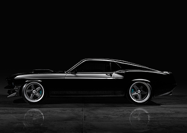 Sleek Black Classic Car Side View