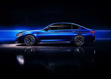 Blue Sports car Side View