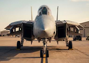 F-14 Tomcat Fighter Jet Front View