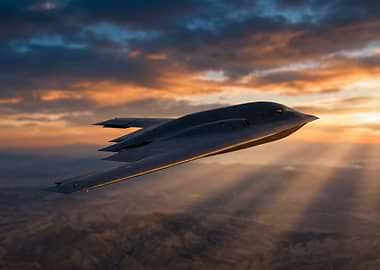 B-2 Spirit Bomber at Sunset