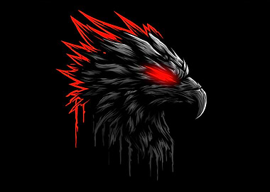 Eagle Head with Red Accents