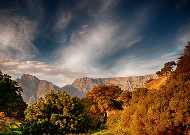 Table Mountain Under Wide Cloudy Skies — Cape Town