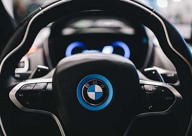 BMW Steering Wheel Close-Up