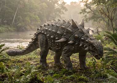 Ankylosaurus in a Lush Environment