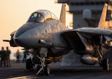 F-14 Tomcat on Aircraft Carrier
