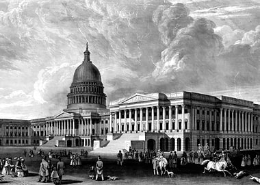 United States Capitol Building Engraving