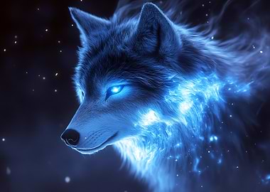 Blue Wolf Digital Art