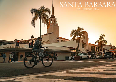 Santa Barbara, California at Sunset