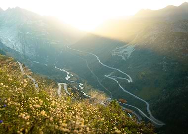 Mountain Pass Road at Sunrise