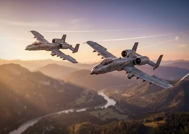 Two A-10 Thunderbolt II in Flight
