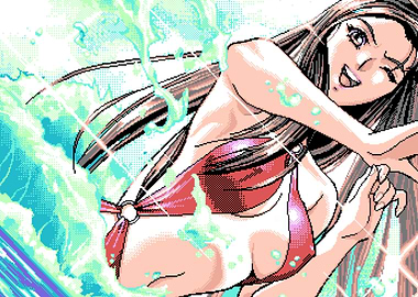Anime Girl in Red Bikini with Water