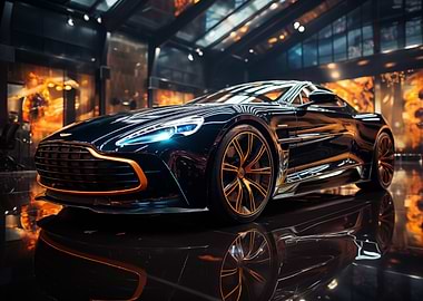 Sleek Black Sports Car