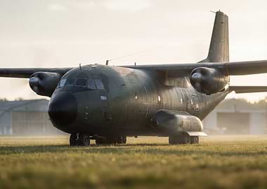 Military Transport Aircraft on Airfield