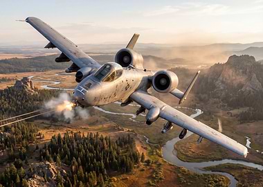 A-10 Thunderbolt II firing