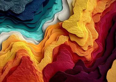 Colorful Abstract Layered Terrain