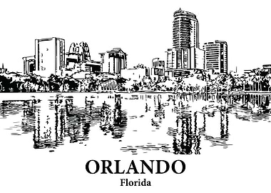 Orlando Florida Skyline Drawing