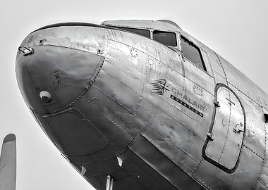 Monochrome Airplane Close-Up