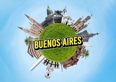 Buenos Aires Cityscape Globe