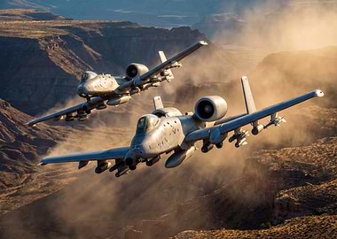 Two A-10 Thunderbolt II in Flight