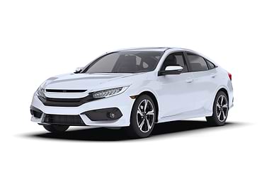 White Car Honda Civic on White Background