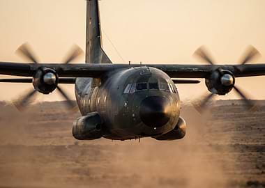 Military Transport Plane in Flight