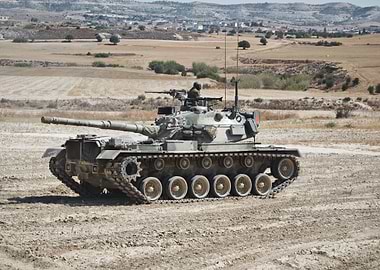 Military Tank in Field