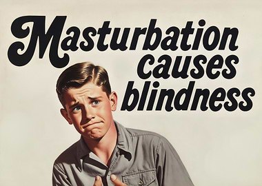 Masturbation Causes Blindness Retro Poster