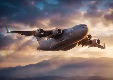 Military Transport Aircraft in Flight