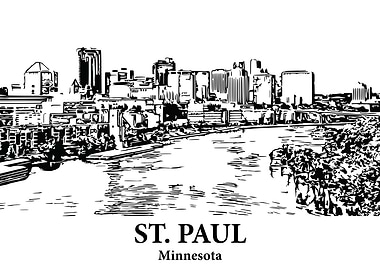St. Paul Minnesota Skyline Drawing