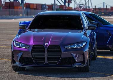 Purple BMW M3 Front View