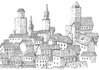 Medieval Town Illustration