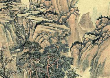 Chinese Mountains Landscape Painting Wang Hui