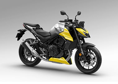 Honda cb750 Hornet motorcycle, yellow and silver