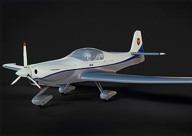 White and Silver Airplane on Black Background