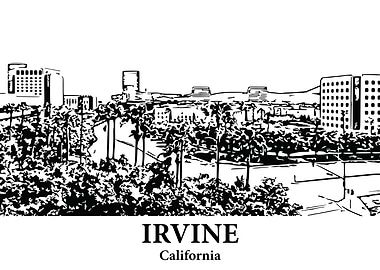Irvine California Skyline Drawing